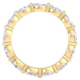 2 3/4 Carat Oval Shape Lab Grown Diamond Eternity Ring In 14 Karat Yellow Gold, Ring Size 9