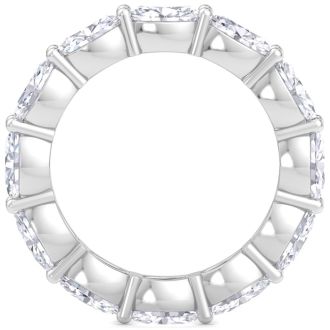 4 3/4 Carat Oval Shape Lab Grown Diamond Eternity Ring In 14 Karat White Gold, Ring Size 9