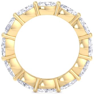 4 3/4 Carat Oval Shape Lab Grown Diamond Eternity Ring In 14 Karat Yellow Gold, Ring Size 8