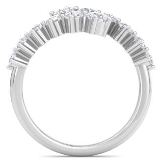 1 Carat Lab Grown Diamond Wrap Ring In 14 Karat White Gold