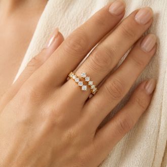 1 Carat Lab Grown Diamond Wrap Ring In 14 Karat Yellow Gold