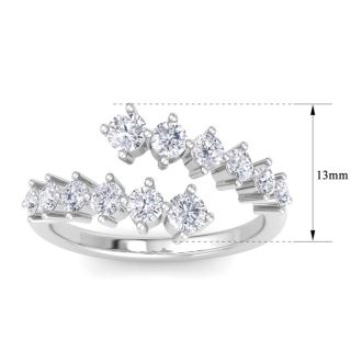 1 Carat Diamond Wrap Ring In 14 Karat White Gold