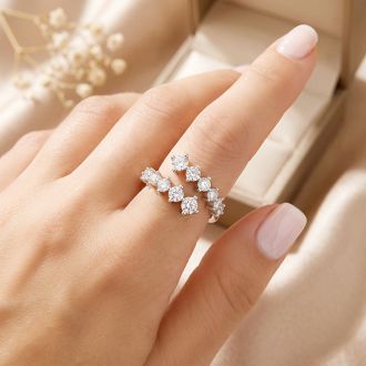 1 Carat Diamond Wrap Ring In 14 Karat White Gold