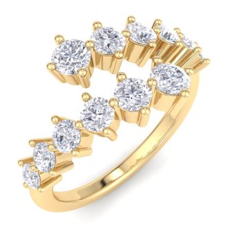 1 Carat Diamond Wrap Ring In 14 Karat Yellow Gold