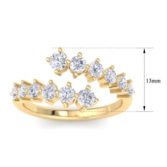 1 Carat Diamond Wrap Ring In 14 Karat Yellow Gold