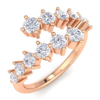 1 Carat Diamond Wrap Ring In 14 Karat Rose Gold