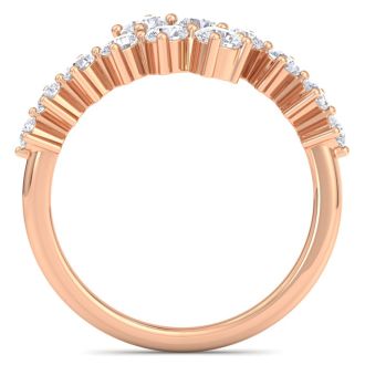 1 Carat Diamond Wrap Ring In 14 Karat Rose Gold