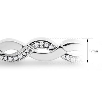 New 1 Carat Natural Diamond Infinity Wave Bracelet, 7 Inches