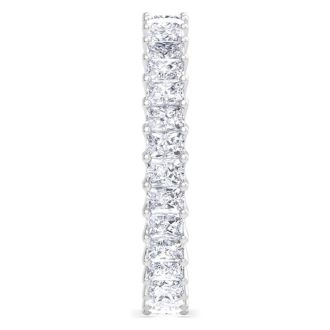 2 3/4 Carat Princess Cut Lab Grown Diamond Eternity Ring In 14 Karat White Gold, Ring Size 8