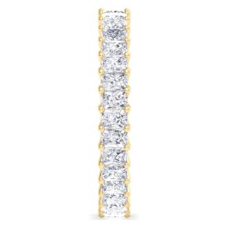 2.40 Carat Princess Cut Lab Grown Diamond Eternity Ring In 14 Karat Yellow Gold, Ring Size 5