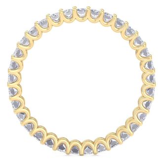 2.60 Carat Princess Cut Lab Grown Diamond Eternity Ring In 14 Karat Yellow Gold, Ring Size 7.5