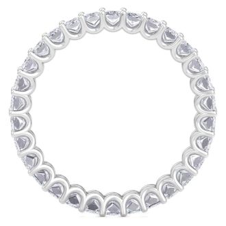 3.60 Carat Princess Cut Lab Grown Diamond Eternity Ring In 14 Karat White Gold, Ring Size 7.5