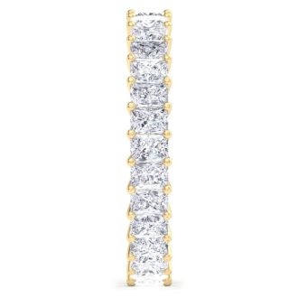 3 1/2 Carat Princess Cut Lab Grown Diamond Eternity Ring In 14 Karat Yellow Gold, Ring Size 6