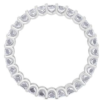 4 1/5 Carat Princess Cut Lab Grown Diamond Eternity Ring In 14 Karat White Gold, Ring Size 6