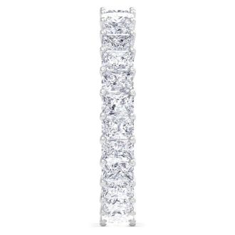 4.40 Carat Princess Cut Lab Grown Diamond Eternity Ring In 14 Karat White Gold, Ring Size 6.5