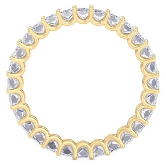 4 3/4 Carat Princess Cut Lab Grown Diamond Eternity Ring In 14 Karat Yellow Gold, Ring Size 9