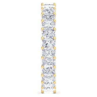 4 3/4 Carat Princess Cut Lab Grown Diamond Eternity Ring In 14 Karat Yellow Gold, Ring Size 9