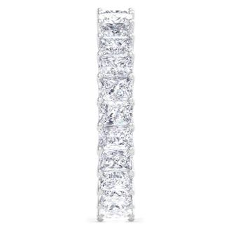 5 1/4 Carat Princess Cut Lab Grown Diamond Eternity Ring In 14 Karat White Gold, Ring Size 7