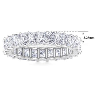 5 1/4 Carat Princess Cut Lab Grown Diamond Eternity Ring In 14 Karat White Gold, Ring Size 7.5