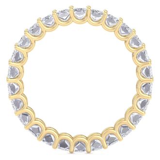 5 1/2 Carat Princess Cut Lab Grown Diamond Eternity Ring In 14 Karat Yellow Gold, Ring Size 8