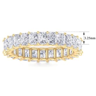 5 1/2 Carat Princess Cut Lab Grown Diamond Eternity Ring In 14 Karat Yellow Gold, Ring Size 8