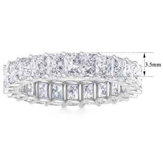 6 Carat Princess Cut Lab Grown Diamond Eternity Ring In 14 Karat White Gold, Ring Size 4.5