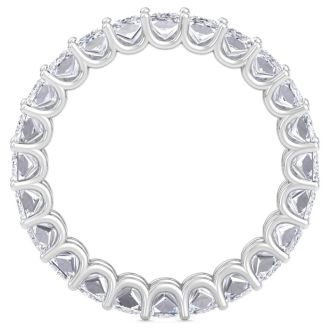 6 1/4 Carat Princess Cut Lab Grown Diamond Eternity Ring In 14 Karat White Gold, Ring Size 6.5