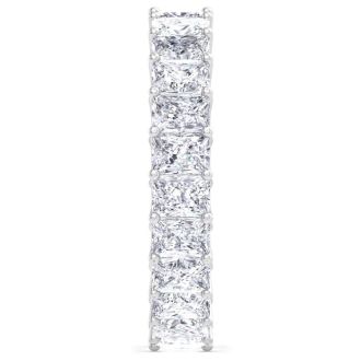 6.60 Carat Princess Cut Lab Grown Diamond Eternity Ring In 14 Karat White Gold, Ring Size 7.5