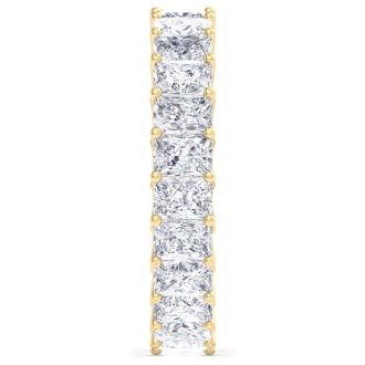 6 1/4 Carat Princess Cut Lab Grown Diamond Eternity Ring In 14 Karat Yellow Gold, Ring Size 5.5