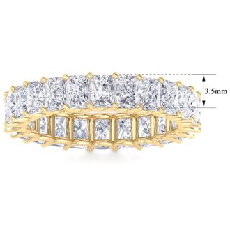 6 1/4 Carat Princess Cut Lab Grown Diamond Eternity Ring In 14 Karat Yellow Gold, Ring Size 6