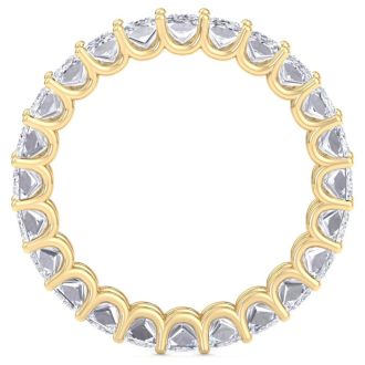 6.60 Carat Princess Cut Lab Grown Diamond Eternity Ring In 14 Karat Yellow Gold, Ring Size 8