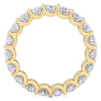 5 1/2 Carat Oval Shape Lab Grown Diamond Eternity Ring In 14 Karat Yellow Gold, Ring Size 8