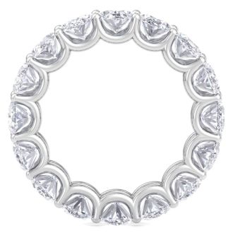 8 1/2 Carat Oval Shape Lab Grown Diamond Eternity Ring In 14 Karat White Gold, Ring Size 5.5