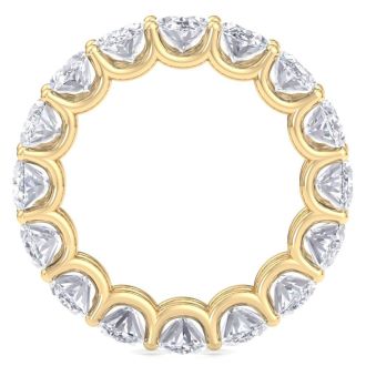 8 Carat Oval Shape Lab Grown Diamond Eternity Ring In 14 Karat Yellow Gold, Ring Size 4.5
