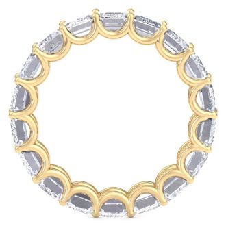 8 Carat Emerald Cut Lab Grown Diamond Eternity Ring In 14 Karat Yellow Gold, Ring Size 4.5
