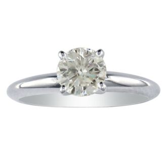 Certified Natural 1ct Genuine Diamond Solitaire Ring in White Gold