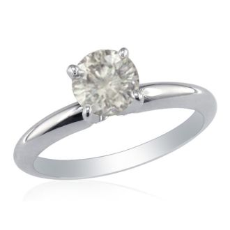 Certified Natural 1ct Genuine Diamond Solitaire Ring in White Gold