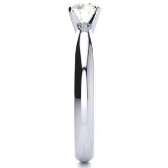 14K White Gold 1/2 Carat Diamond Solitaire Ring