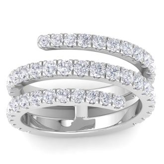 1 1/2 Carat Diamond Wrap Ring In 14 Karat White Gold