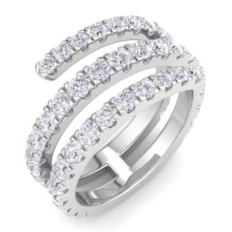 1 1/2 Carat Diamond Wrap Ring In 14 Karat White Gold