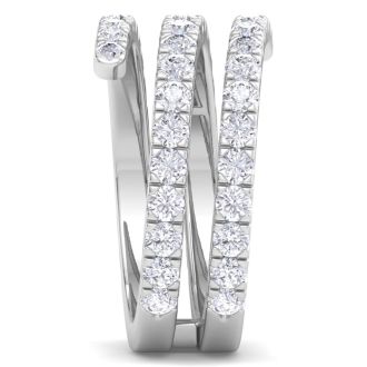 1 1/2 Carat Diamond Wrap Ring In 14 Karat White Gold