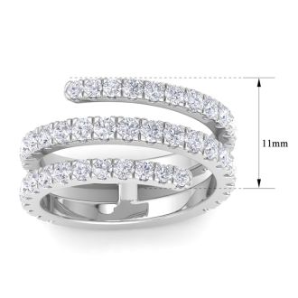 1 1/2 Carat Diamond Wrap Ring In 14 Karat White Gold