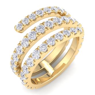 1 1/2 Carat Diamond Wrap Ring In 14 Karat Yellow Gold