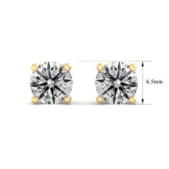 2 Carat Lab Grown Diamond Earrings, VS Clarity In 14 Karat Yellow Gold, Basket Setting, New Lowest Price Ever!