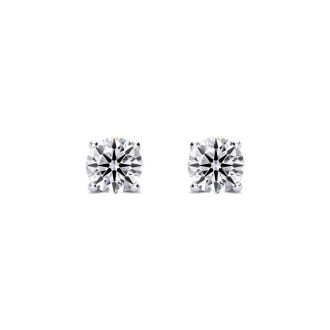 1/4 Carat Lab Grown Diamond Stud Earrings in White Gold, F-G color, VS2/SI1 clarity