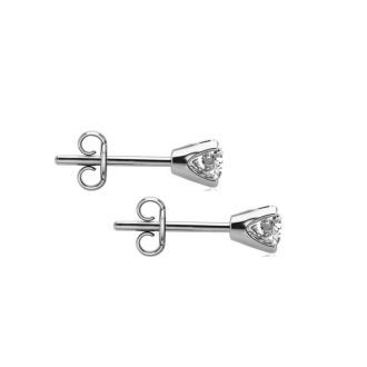 1/4 Carat Lab Grown Diamond Stud Earrings in White Gold, F-G color, VS2/SI1 clarity