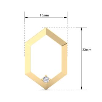 0.06 Carat Lab Grown Diamond Earrings In 14K Yellow Gold, Modern