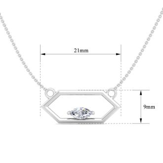 1/4 Carat Marquise Shape Lab Grown Diamond Necklace In 14K White Gold
