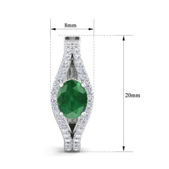 2 1/4 Carat Emerald and Lab Grown Diamond Hoop Earrings In 14 Karat White Gold