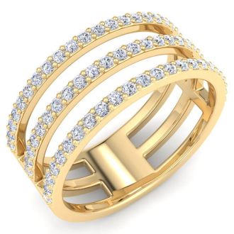 1/2 Carat Lab Grown Diamond Wrap Ring In 14 Karat Yellow Gold